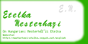 etelka mesterhazi business card